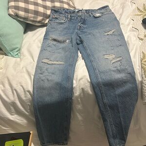 Zara Men's Light Blue Relaxed Jeans